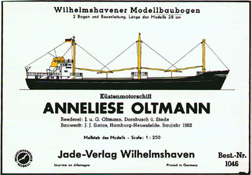 Plan Cargo Vessel Anneliese Oltmann - WILHELMS